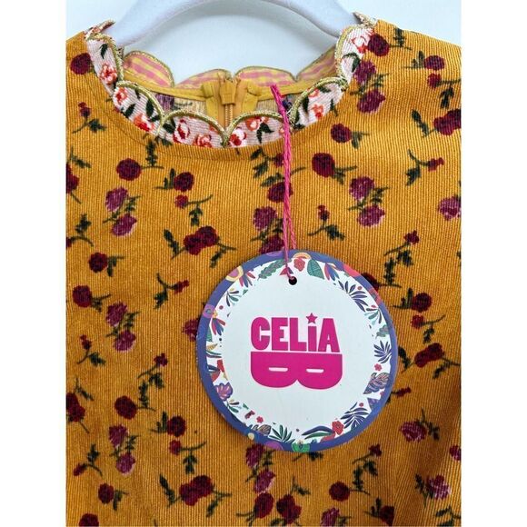 CeliaB Alder Puff Sleeve Floral Mini Dress Yellow Women’s Size Medium - Picture 8 of 10